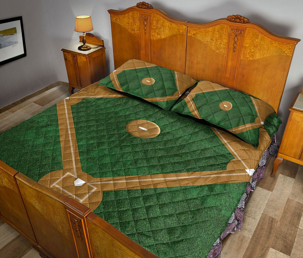 Ohaprints-Quilt-Bed-Set-Pillowcase-Baseball-Ball-Field-Gift-For-Baseball-Sports-Lover-Men-Women-Kids-Blanket-Bedspread-Bedding-1426-Queen (80'' x 90'')