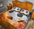 Ohaprints-Quilt-Bed-Set-Pillowcase-Soccer-Ball-Fire-&-Water-Unique-Gift-For-Soccer-Sports-Lover-Red-&-Blue-Blanket-Bedspread-Bedding-847-Queen (80'' x 90'')