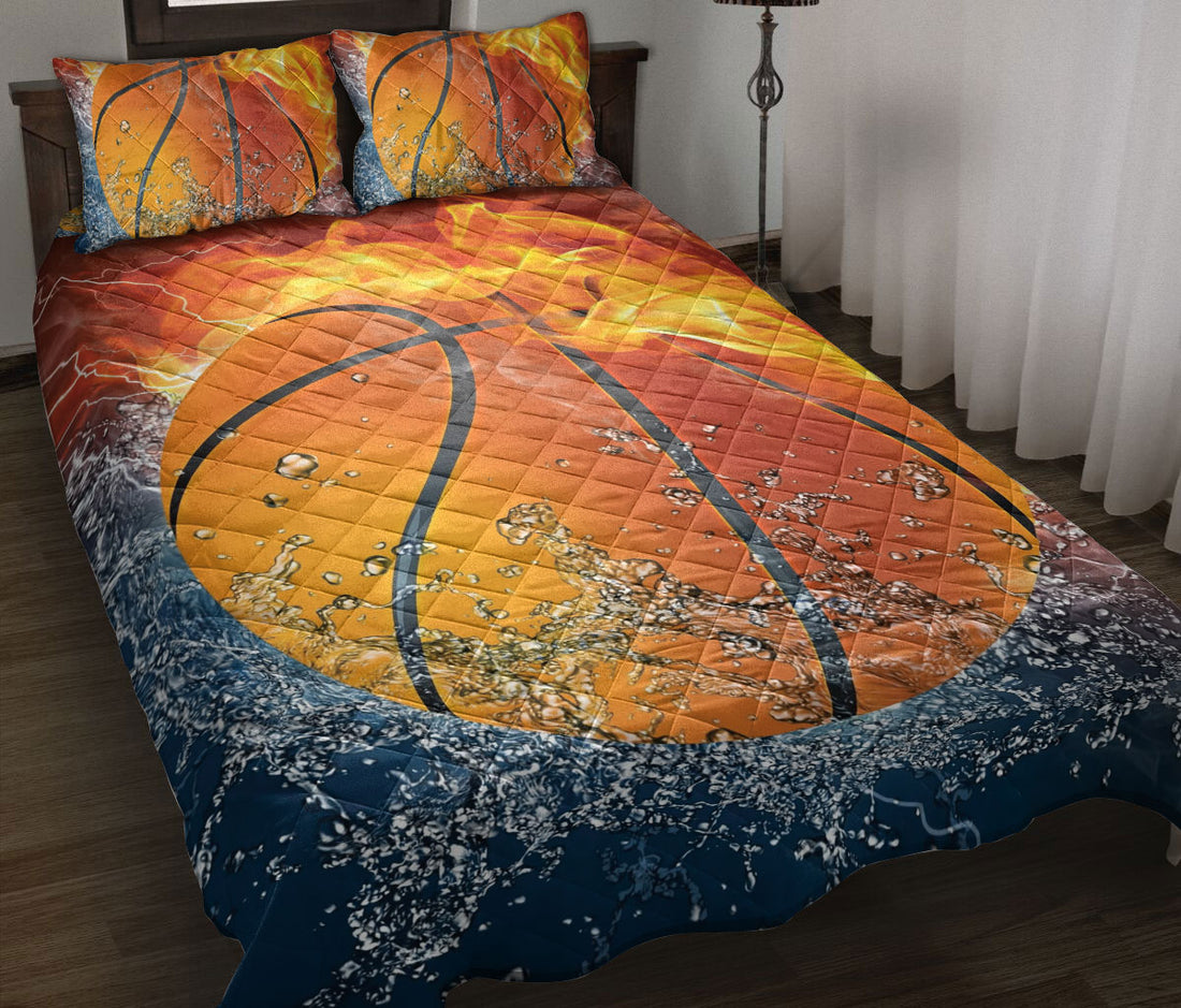 Ohaprints-Quilt-Bed-Set-Pillowcase-Basketball-Ball-Fire-&-Water-Unique-Gift-For-Sports-Lover-Men-Women-Kids-Blanket-Bedspread-Bedding-2014-Throw (55'' x 60'')