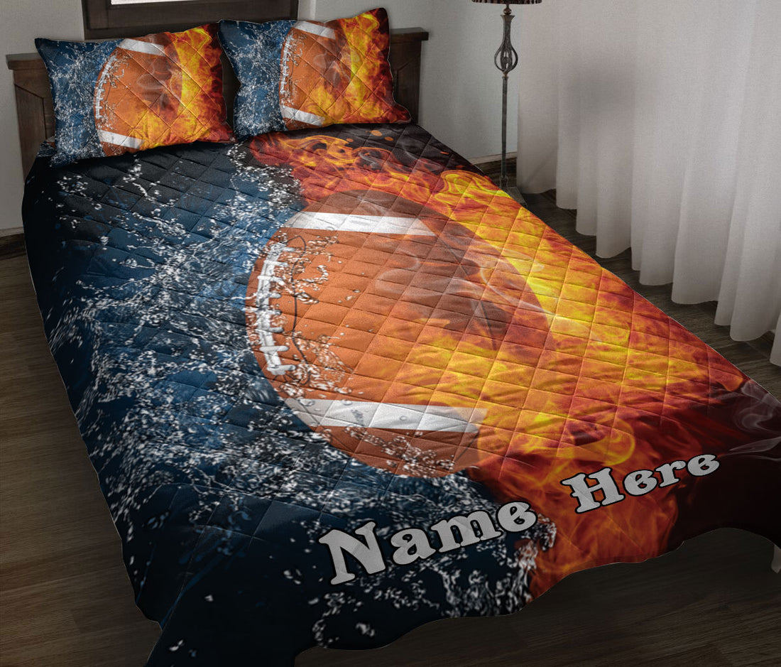 Ohaprints-Quilt-Bed-Set-Pillowcase-Football-Ball-Red-&-Blue-Unique-Gift-For-Sports-Lover-Custom-Personalized-Name-Blanket-Bedspread-Bedding-1185-Throw (55'' x 60'')
