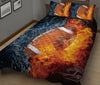Ohaprints-Quilt-Bed-Set-Pillowcase-American-Football-Ball-Fire-&amp;-Water-Unique-Gift-For-Sports-Lover-Red-&amp;-Blue-Blanket-Bedspread-Bedding-2607-King (90&#39;&#39; x 100&#39;&#39;)