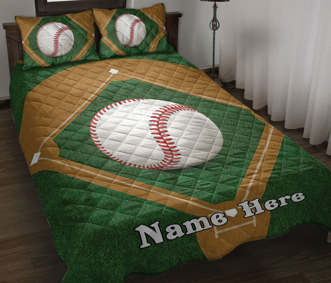 Ohaprints-Quilt-Bed-Set-Pillowcase-Baseball-Ball-Field-Unique-Gift-For-Sports-Lover-Custom-Personalized-Name-Blanket-Bedspread-Bedding-1771-Throw (55'' x 60'')
