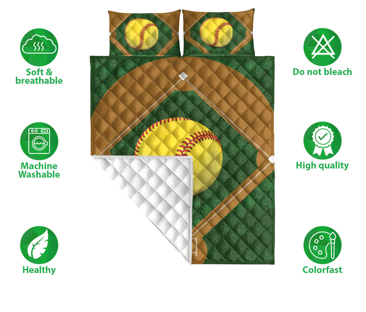 Ohaprints-Quilt-Bed-Set-Pillowcase-Softball-Ball-Field-Unique-Gift-For-Sports-Lover-Men-Women-Friend-Kids-Blanket-Bedspread-Bedding-848-Double (70'' x 80'')