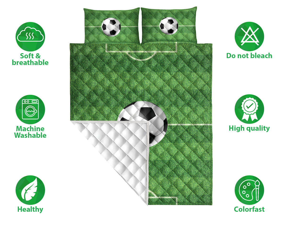 Ohaprints-Quilt-Bed-Set-Pillowcase-Soccer-Ball-Field-Unique-Gift-For-Sports-Lover-Men-Women-Friend-Kids-Blanket-Bedspread-Bedding-1428-Double (70'' x 80'')