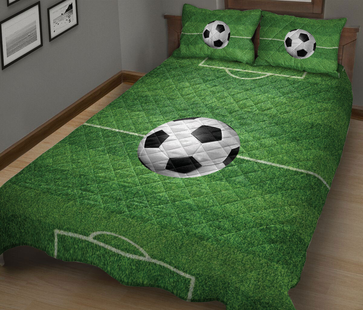 Ohaprints-Quilt-Bed-Set-Pillowcase-Soccer-Ball-Field-Unique-Gift-For-Sports-Lover-Men-Women-Friend-Kids-Blanket-Bedspread-Bedding-1428-King (90'' x 100'')