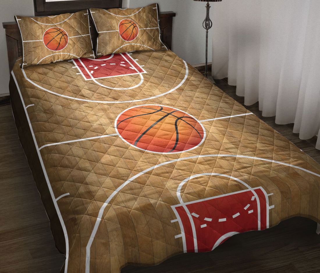 Ohaprints-Quilt-Bed-Set-Pillowcase-Basketball-Ball-Court-Unique-Gift-For-Basketball-Sports-Lover-Women-Men-Kids-Blanket-Bedspread-Bedding-2608-Throw (55'' x 60'')