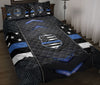 Ohaprints-Quilt-Bed-Set-Pillowcase-Police-Thin-Blue-Line-Back-The-Blue-Black-Carbon-Pattern-Blanket-Bedspread-Bedding-3045-Throw (55&#39;&#39; x 60&#39;&#39;)