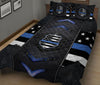 Ohaprints-Quilt-Bed-Set-Pillowcase-Police-Thin-Blue-Line-Back-The-Blue-Black-Carbon-Pattern-Blanket-Bedspread-Bedding-3045-King (90&#39;&#39; x 100&#39;&#39;)