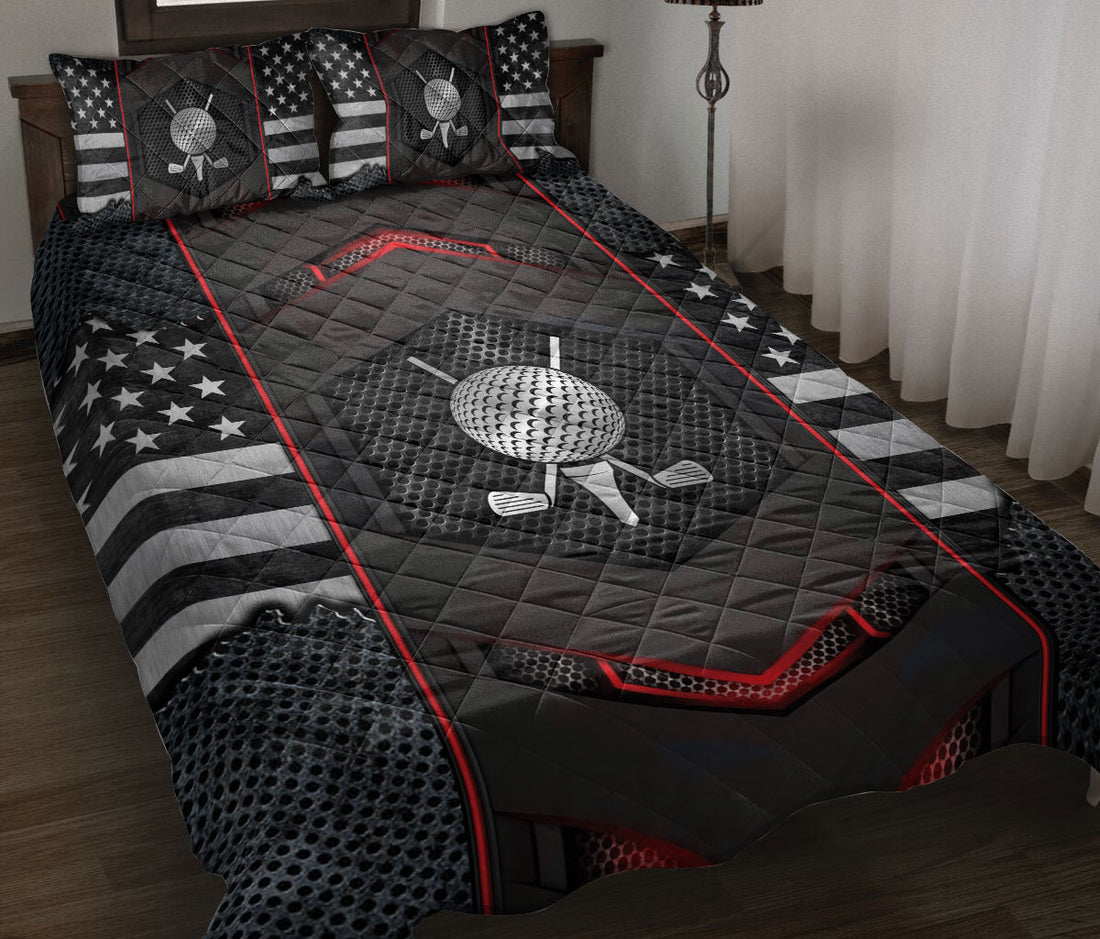 Ohaprints-Quilt-Bed-Set-Pillowcase-Golf-Black-Carbon-Pattern-Unique-Gift-For-Golf-Sports-Lover-Blanket-Bedspread-Bedding-1772-Throw (55'' x 60'')