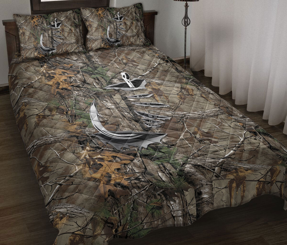camo fishing hook Ohaprints Quilt Bed Set Pillowcase Fishing Hook Camouflage Camo