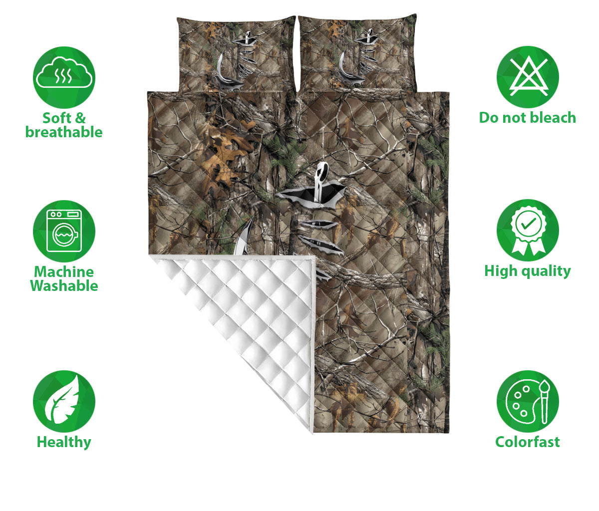 Ohaprints-Quilt-Bed-Set-Pillowcase-Fishing-Hook-Camouflage-Camo-Pattern-Gift-For-Fisherman-Fishing-Lover-Blanket-Bedspread-Bedding-2609-Double (70'' x 80'')