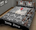 Ohaprints-Quilt-Bed-Set-Pillowcase-Chicken-Farm-Animal-Black-&-White-Amigurumi-Pattern-Custom-Personalized-Name-Blanket-Bedspread-Bedding-1906-King (90'' x 100'')