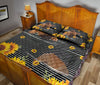 Ohaprints-Quilt-Bed-Set-Pillowcase-Frenchie-French-Bulldog-Sunflower-Floral-B&amp;W-Stripe-Pattern-Blanket-Bedspread-Bedding-1232-Queen (80&#39;&#39; x 90&#39;&#39;)
