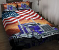 Ohaprints-Quilt-Bed-Set-Pillowcase-Navy-Truck-American-Us-Flag-Patriot-Gift-For-Trucker-Custom-Personalized-Name-Blanket-Bedspread-Bedding-2107-Throw (55'' x 60'')