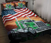 Ohaprints-Quilt-Bed-Set-Pillowcase-Green-Truck-American-Us-Flag-Patriot-Gift-For-Trucker-Custom-Personalized-Name-Blanket-Bedspread-Bedding-2701-Throw (55&#39;&#39; x 60&#39;&#39;)