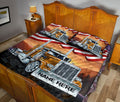 Ohaprints-Quilt-Bed-Set-Pillowcase-Brown-Truck-American-Us-Flag-Patriot-Gift-For-Trucker-Custom-Personalized-Name-Blanket-Bedspread-Bedding-350-Queen (80'' x 90'')