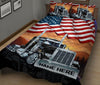 Ohaprints-Quilt-Bed-Set-Pillowcase-Black-Truck-American-Us-Flag-Patriot-Gift-For-Trucker-Custom-Personalized-Name-Blanket-Bedspread-Bedding-942-King (90&#39;&#39; x 100&#39;&#39;)