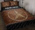 Ohaprints-Quilt-Bed-Set-Pillowcase-Texas-Star-Barn-Cowboy-Cowgirl-Black-&-Brown-Pattern-Custom-Personalized-Name-Blanket-Bedspread-Bedding-2702-Throw (55'' x 60'')