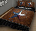 Ohaprints-Quilt-Bed-Set-Pillowcase-Texas-Star-Barn-Cowboy-Cowgirl-Black-Brown-Pattern-Custom-Personalized-Name-Blanket-Bedspread-Bedding-351-King (90'' x 100'')