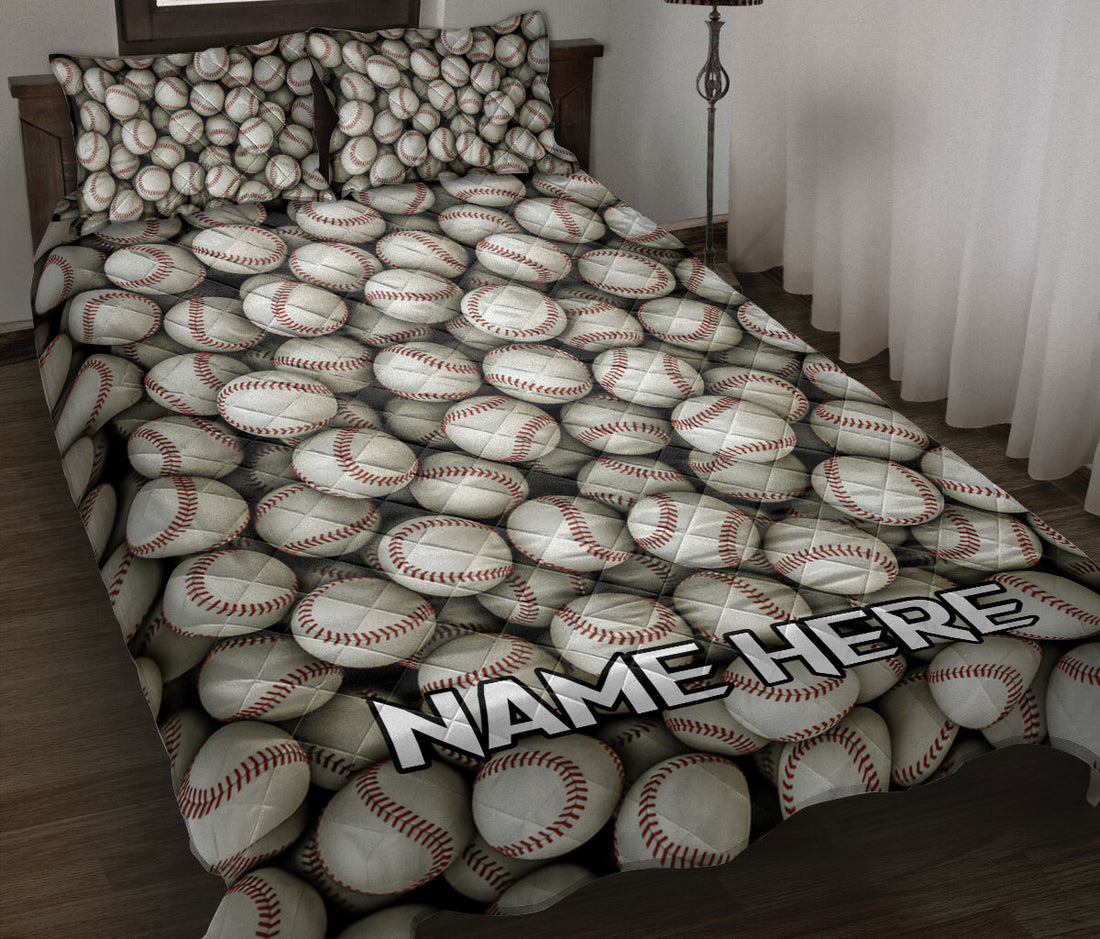 Ohaprints-Quilt-Bed-Set-Pillowcase-Baseball-White-Ball-Vintage-Pattern-Sport-Lover-Gift-Custom-Personalized-Name-Blanket-Bedspread-Bedding-1524-Throw (55'' x 60'')