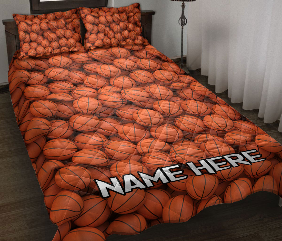 Ohaprints-Quilt-Bed-Set-Pillowcase-Basketball-Orange-Ball-Pattern-Sports-Lover-Gift-Custom-Personalized-Name-Blanket-Bedspread-Bedding-2109-Throw (55'' x 60'')