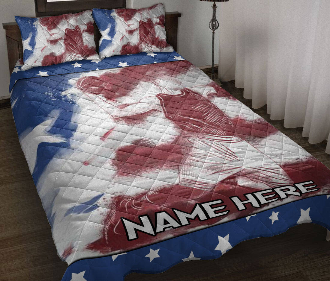 Ohaprints-Quilt-Bed-Set-Pillowcase-Basketball-Player-American-Us-Flag-Sports-Lover-Gift-Custom-Personalized-Name-Blanket-Bedspread-Bedding-2111-Throw (55'' x 60'')
