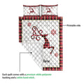 Ohaprints-Quilt-Bed-Set-Pillowcase-Christmas-Reindeer-Snowflake-Red-Plaid-Custom-Personalized-Name-Blanket-Bedspread-Bedding-4240-Queen (80'' x 90'')