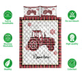 Ohaprints-Quilt-Bed-Set-Pillowcase-Christmas-Tractor-Snowflake-Red-Plaid-Custom-Personalized-Name-Blanket-Bedspread-Bedding-4242-Double (70'' x 80'')