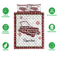 Ohaprints-Quilt-Bed-Set-Pillowcase-Christmas-Pontoon-Boat-Snowflake-Red-Plaid-Custom-Personalized-Name-Blanket-Bedspread-Bedding-4253-Double (70'' x 80'')