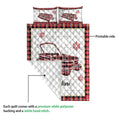 Ohaprints-Quilt-Bed-Set-Pillowcase-Christmas-Pontoon-Boat-Snowflake-Red-Plaid-Custom-Personalized-Name-Blanket-Bedspread-Bedding-4253-Queen (80'' x 90'')