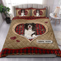 Ohaprints-Quilt-Bed-Set-Pillowcase-Border-Collie-Christmas-Heart-Red-Plaid-Custom-Personalized-Name-Blanket-Bedspread-Bedding-4263-King (90'' x 100'')