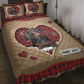 Ohaprints-Quilt-Bed-Set-Pillowcase-Dachshund-Christmas-Heart-Red-Plaid-Custom-Personalized-Name-Blanket-Bedspread-Bedding-4265-Throw (55'' x 60'')