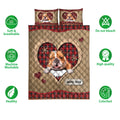 Ohaprints-Quilt-Bed-Set-Pillowcase-English-Bulldog-Christmas-Heart-Red-Plaid-Custom-Personalized-Name-Blanket-Bedspread-Bedding-4266-Double (70'' x 80'')