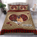 Ohaprints-Quilt-Bed-Set-Pillowcase-German-Shepherd-Christmas-Heart-Red-Plaid-Custom-Personalized-Name-Blanket-Bedspread-Bedding-4268-King (90'' x 100'')