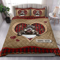 Ohaprints-Quilt-Bed-Set-Pillowcase-Pitbull-Christmas-Heart-Red-Plaid-Custom-Personalized-Name-Blanket-Bedspread-Bedding-4270-King (90'' x 100'')