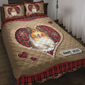 Ohaprints-Quilt-Bed-Set-Pillowcase-Rough-Collie-Christmas-Heart-Red-Plaid-Custom-Personalized-Name-Blanket-Bedspread-Bedding-4273-Throw (55'' x 60'')