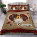 Ohaprints-Quilt-Bed-Set-Pillowcase-Rough-Collie-Christmas-Heart-Red-Plaid-Custom-Personalized-Name-Blanket-Bedspread-Bedding-4273-King (90'' x 100'')