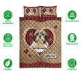 Ohaprints-Quilt-Bed-Set-Pillowcase-Shih-Tzu-Christmas-Heart-Red-Plaid-Custom-Personalized-Name-Blanket-Bedspread-Bedding-4274-Double (70'' x 80'')