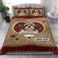 Ohaprints-Quilt-Bed-Set-Pillowcase-Shih-Tzu-Christmas-Heart-Red-Plaid-Custom-Personalized-Name-Blanket-Bedspread-Bedding-4274-King (90'' x 100'')