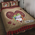 Ohaprints-Quilt-Bed-Set-Pillowcase-Frog-Christmas-Heart-Red-Plaid-Custom-Personalized-Name-Blanket-Bedspread-Bedding-4276-Throw (55'' x 60'')