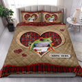 Ohaprints-Quilt-Bed-Set-Pillowcase-Frog-Christmas-Heart-Red-Plaid-Custom-Personalized-Name-Blanket-Bedspread-Bedding-4276-King (90'' x 100'')