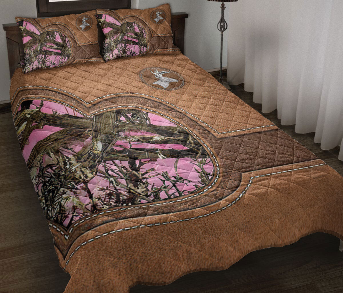 Ohaprints-Quilt-Bed-Set-Pillowcase-Country-Girl-Deer-Hunting-Pink-Camo-Deer-Horn-Blanket-Bedspread-Bedding-876-Throw (55'' x 60'')