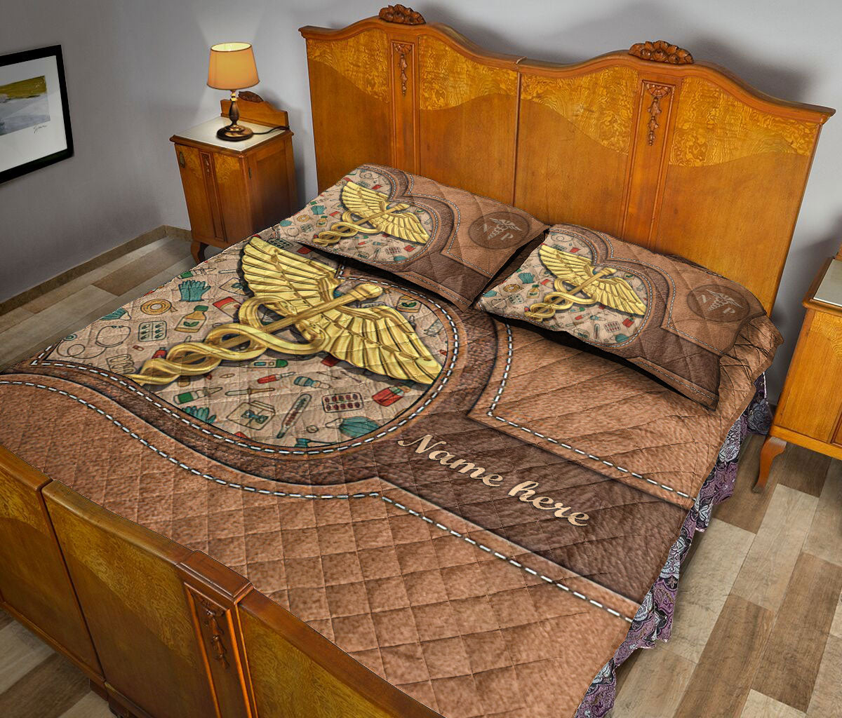Ohaprints-Quilt-Bed-Set-Pillowcase-Nurse-Practitioner-Np-Nursing-Custom-Personalized-Name-Blanket-Bedspread-Bedding-2044-Queen (80'' x 90'')
