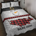 Ohaprints-Quilt-Bed-Set-Pillowcase-Funny-Snowman-Bring-Christmas-Gift-Fishing-Glitter-Red-Buffalo-Plaid-Blanket-Bedspread-Bedding-3989-Throw (55'' x 60'')