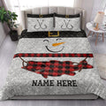 Ohaprints-Quilt-Bed-Set-Pillowcase-Funny-Snowman-Bring-Christmas-Gift-Fishing-Glitter-Red-Buffalo-Plaid-Blanket-Bedspread-Bedding-3989-King (90'' x 100'')