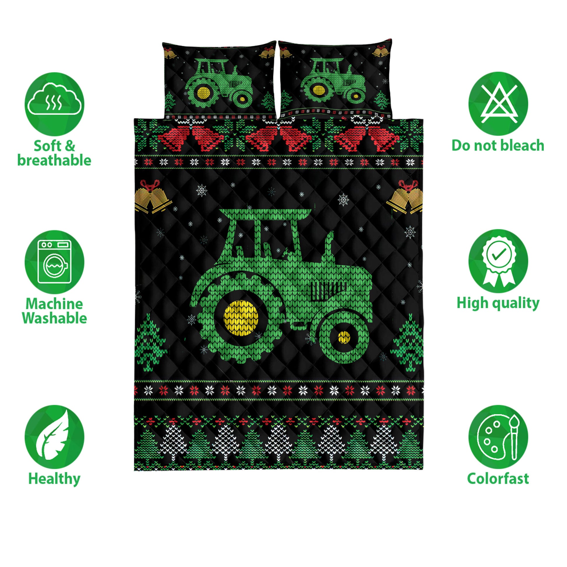 Ohaprints-Quilt-Bed-Set-Pillowcase-Tractor-Farm-Country-Life-Ugly-Chrismas-Pattern-Gift-For-Farmer-Blanket-Bedspread-Bedding-3992-Double (70'' x 80'')