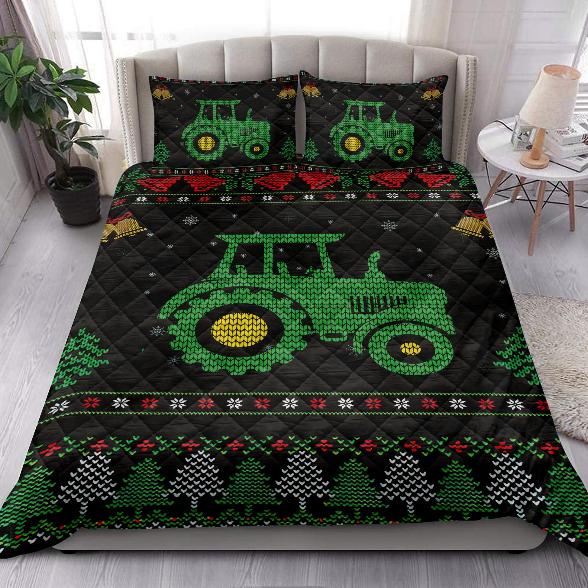 Ohaprints-Quilt-Bed-Set-Pillowcase-Tractor-Farm-Country-Life-Ugly-Chrismas-Pattern-Gift-For-Farmer-Blanket-Bedspread-Bedding-3992-King (90'' x 100'')