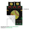 Ohaprints-Quilt-Bed-Set-Pillowcase-Softball-Snowflake-Bell-Ugly-Chrismas-Pattern-Gift-For-Softball-Fan-Blanket-Bedspread-Bedding-3993-Queen (80'' x 90'')