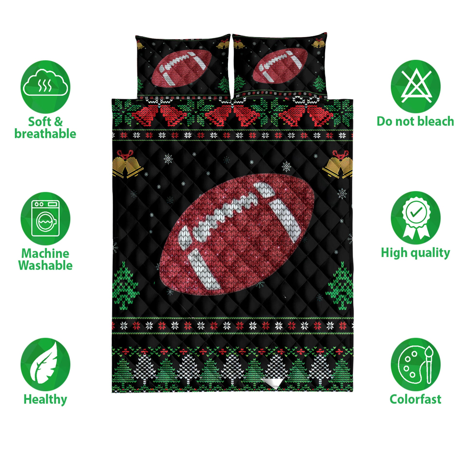 Ohaprints-Quilt-Bed-Set-Pillowcase-Football-Snowflake-Bell-Ugly-Chrismas-Pattern-Gift-For-Football-Fan-Blanket-Bedspread-Bedding-3995-Double (70'' x 80'')