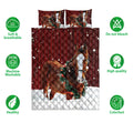 Ohaprints-Quilt-Bed-Set-Pillowcase-Horse-With-Wreath-Christmas-Farm-Animal-Gift-For-Horse-Lover-Blanket-Bedspread-Bedding-3999-Double (70'' x 80'')